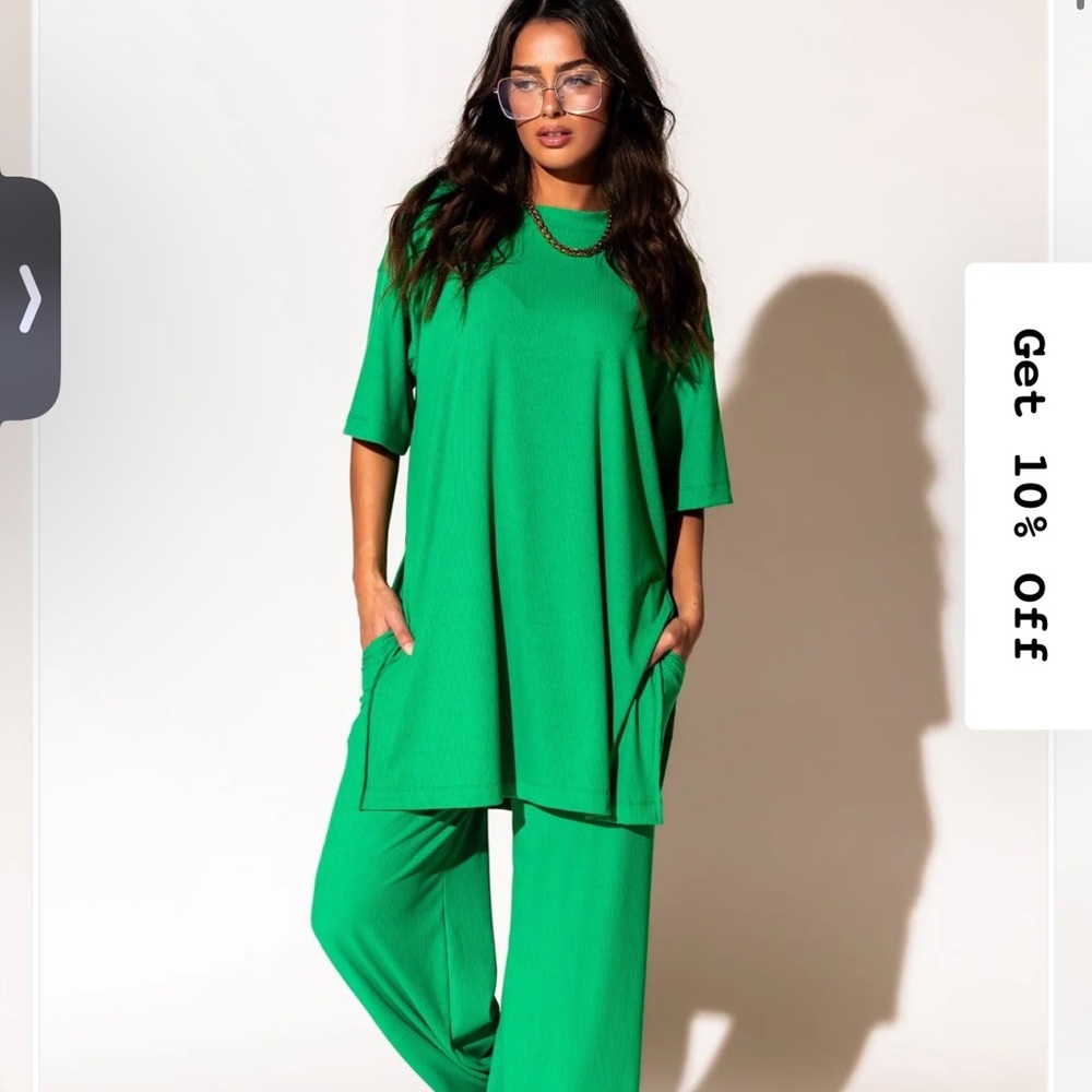 Dressed in lala green playsuit